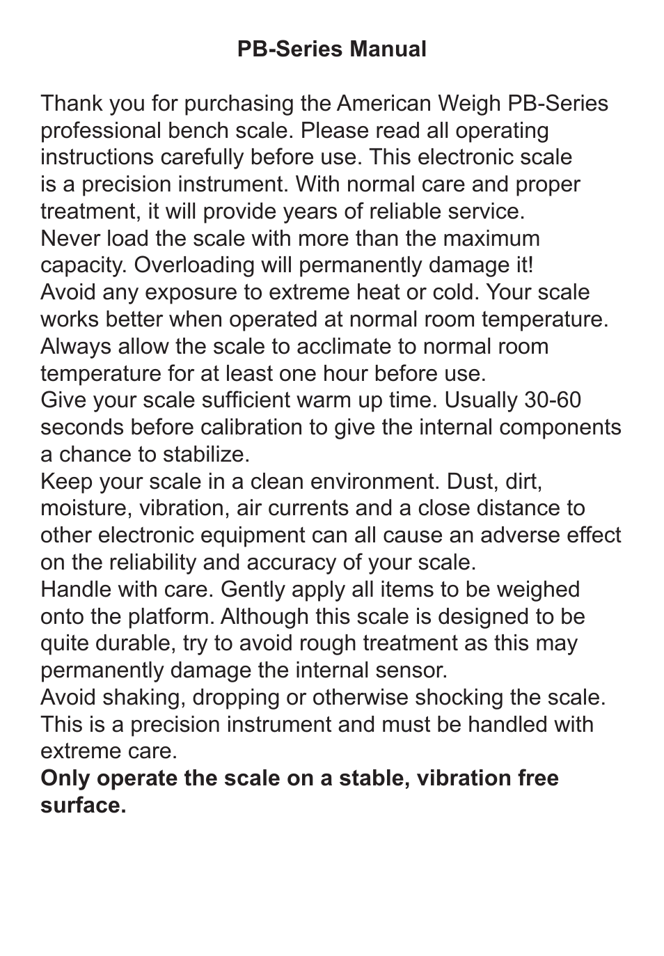 American Weigh Scales (AWS) PB-77 User Manual | Page 2 / 4