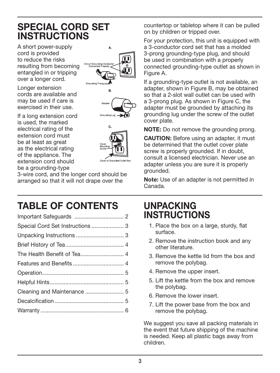 Cuisinart Cordless Electric Kettle DK-17 User Manual | Page 3 / 9