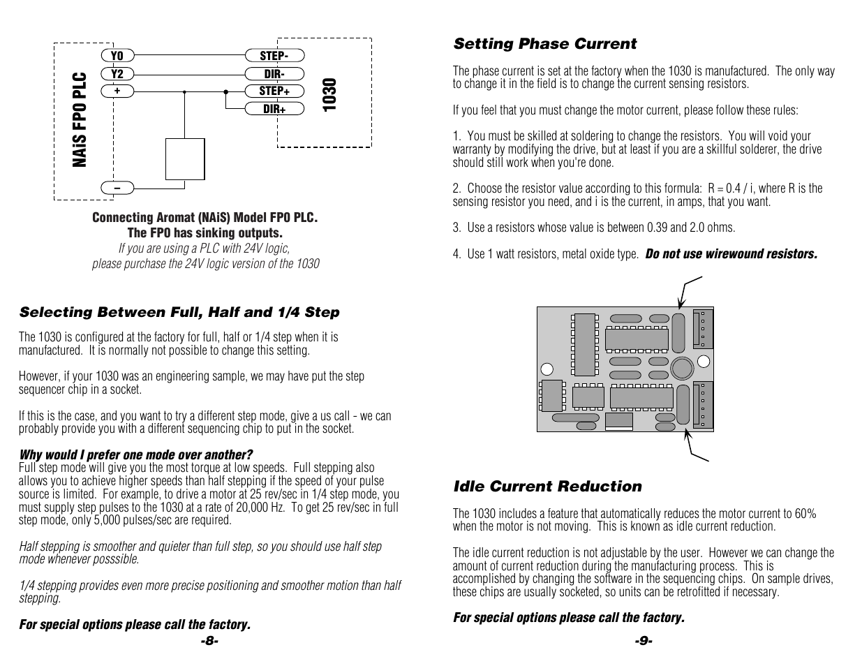 Applied Motion 1030 User Manual | Page 8 / 8