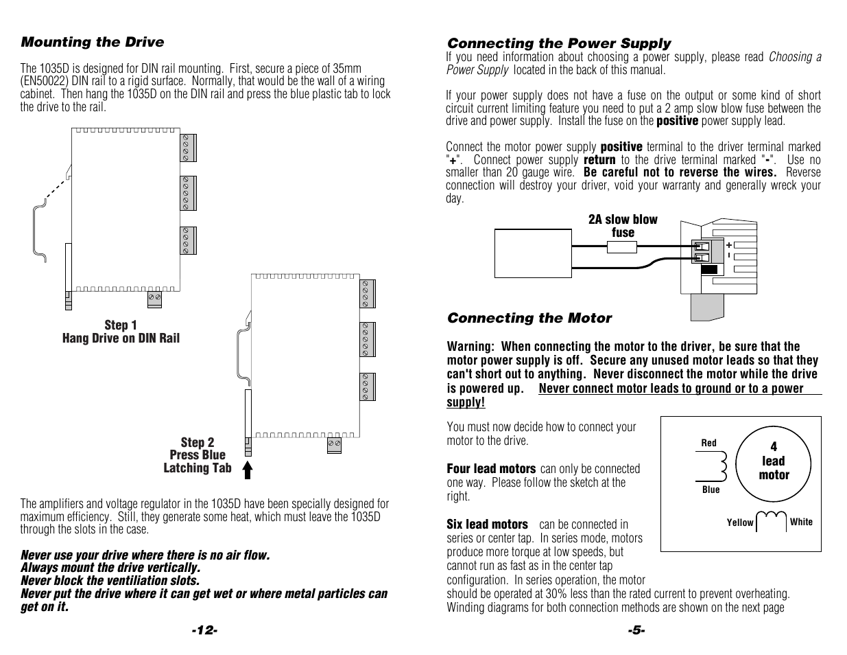 Applied Motion 1035D User Manual | Page 5 / 8