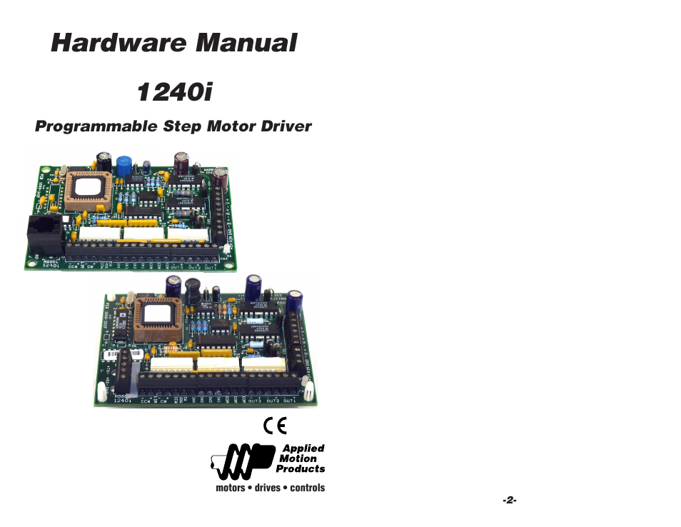 Applied Motion 1240i User Manual | 12 pages