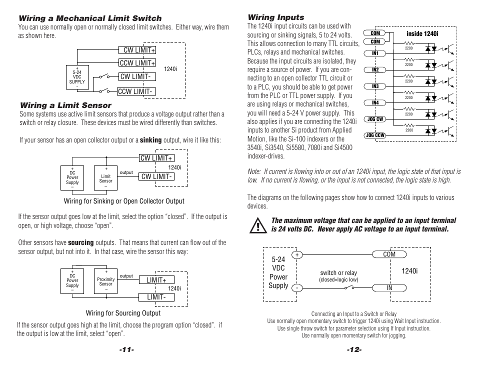 Applied Motion 1240i User Manual | Page 6 / 12