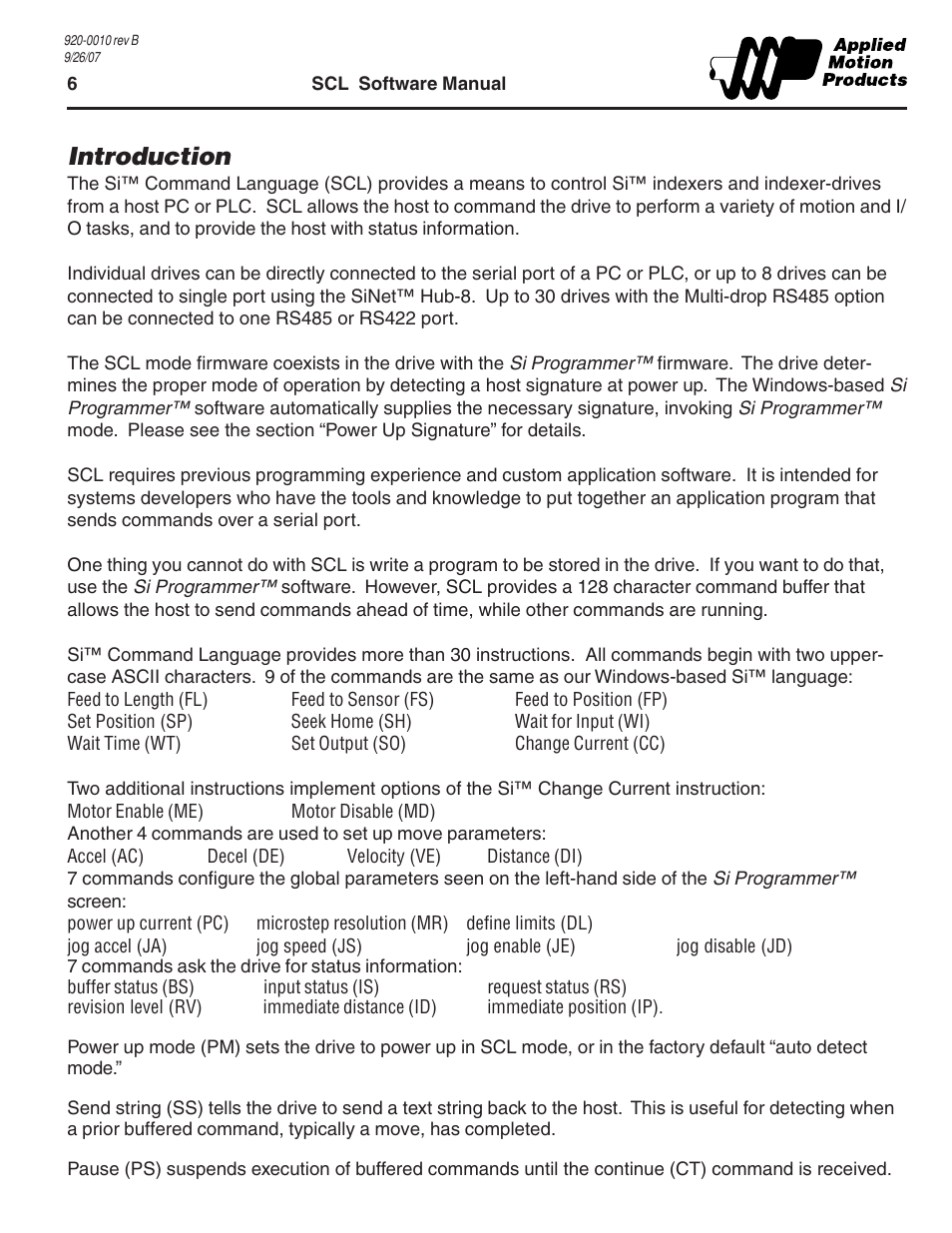 Introduction | Applied Motion 1240i User Manual | Page 6 / 23