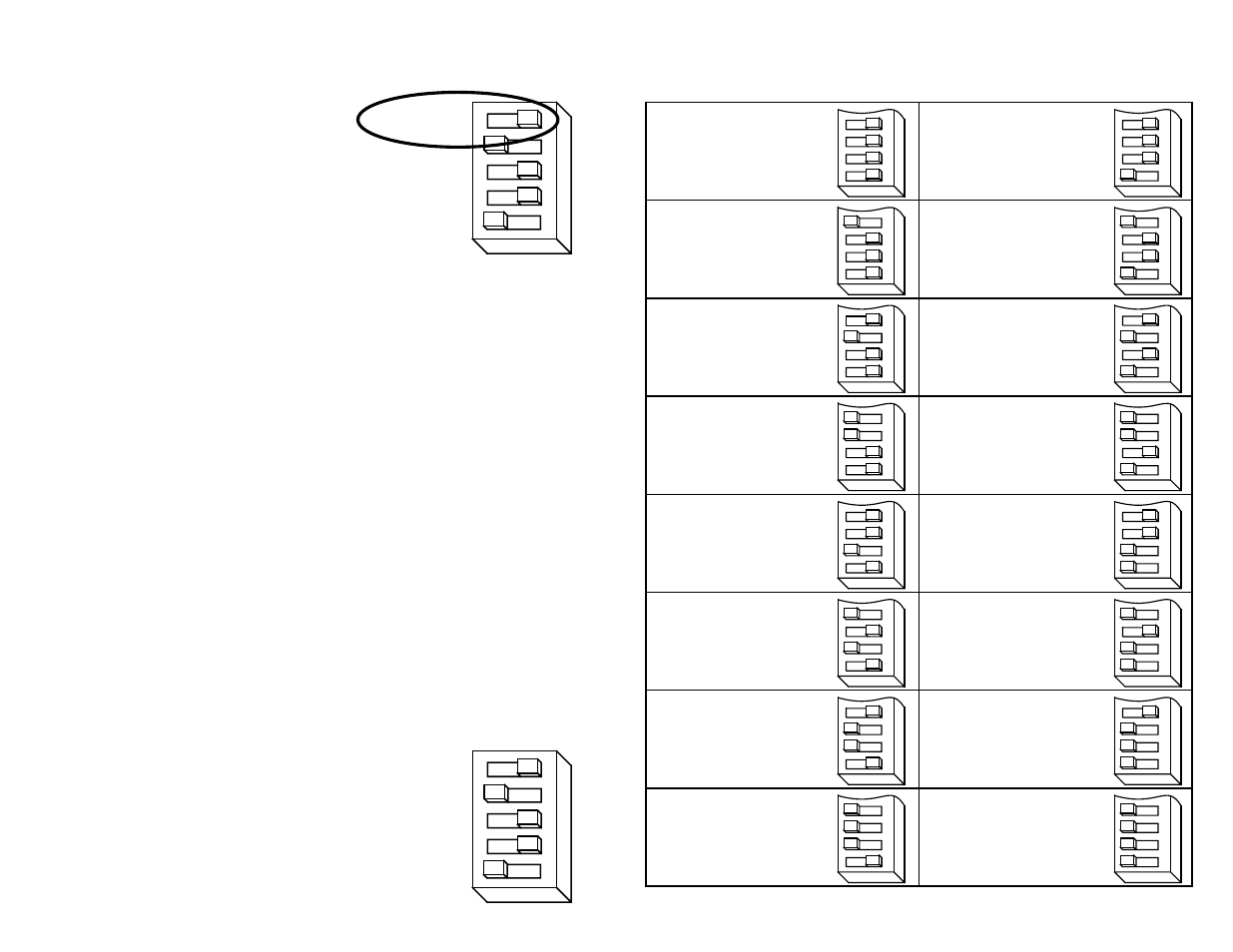 Setting phase current, Selecting between full and half step operation, Amps/phase | Current setting table | Applied Motion 2035 User Manual | Page 8 / 8