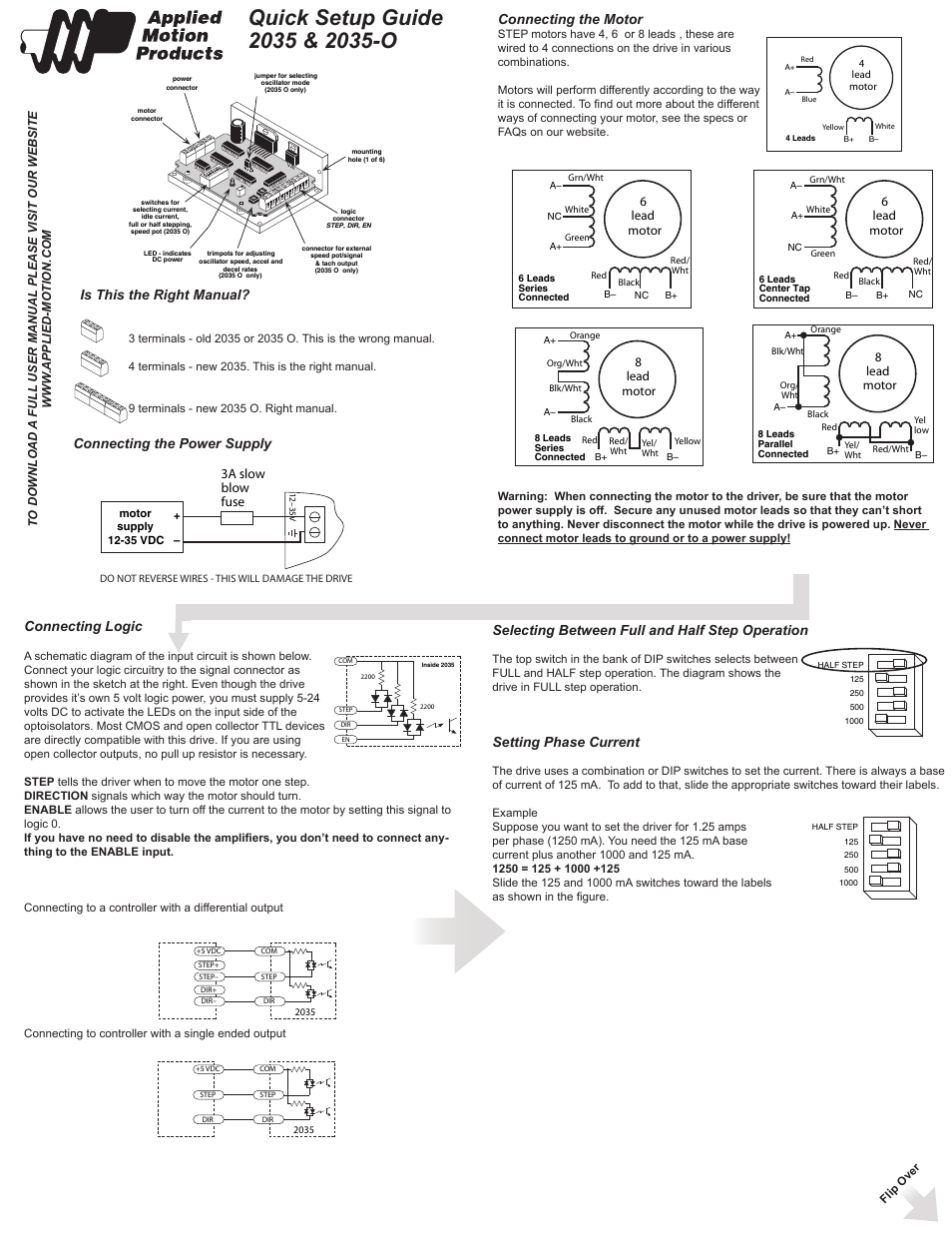 Applied Motion 2035 User Manual | 2 pages