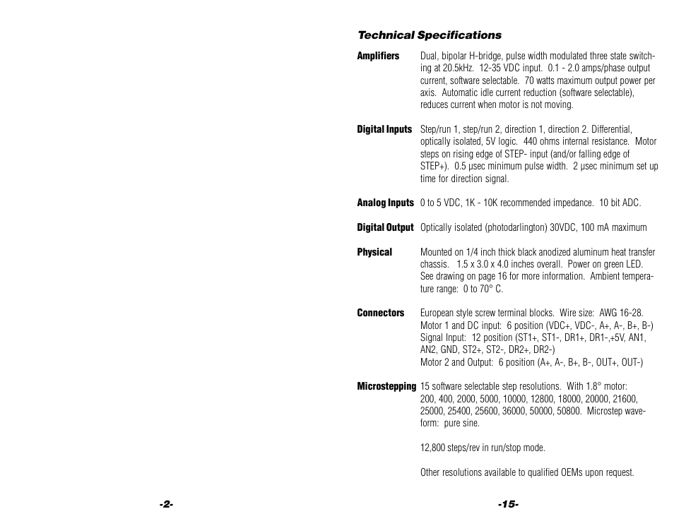 Applied Motion 2035XD User Manual | Page 2 / 8