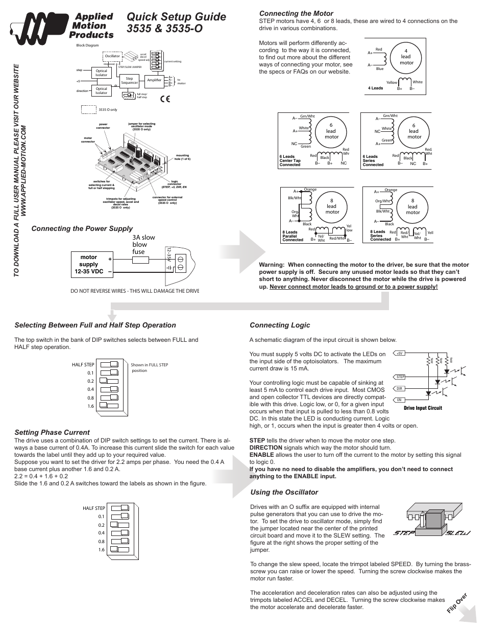 Applied Motion 3535 User Manual | 2 pages