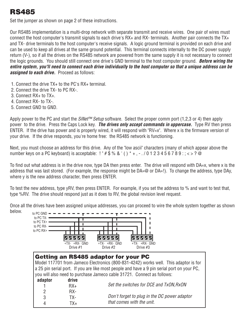 Rs485 | Applied Motion 3540i User Manual | Page 13 / 14
