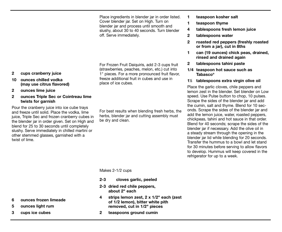 Dips/spreads/ appetizers | Cuisinart CBT-500 User Manual | Page 11 / 21