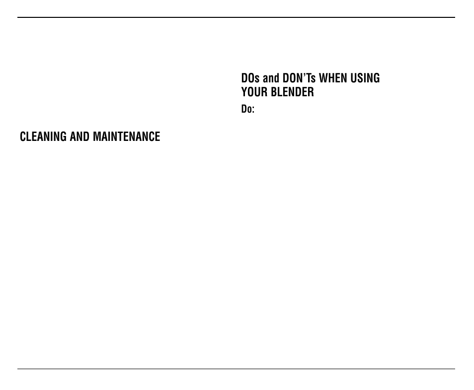 Cleaning and maintenance, Dos and don’ts when using your blender | Cuisinart CBT-500 User Manual | Page 7 / 21