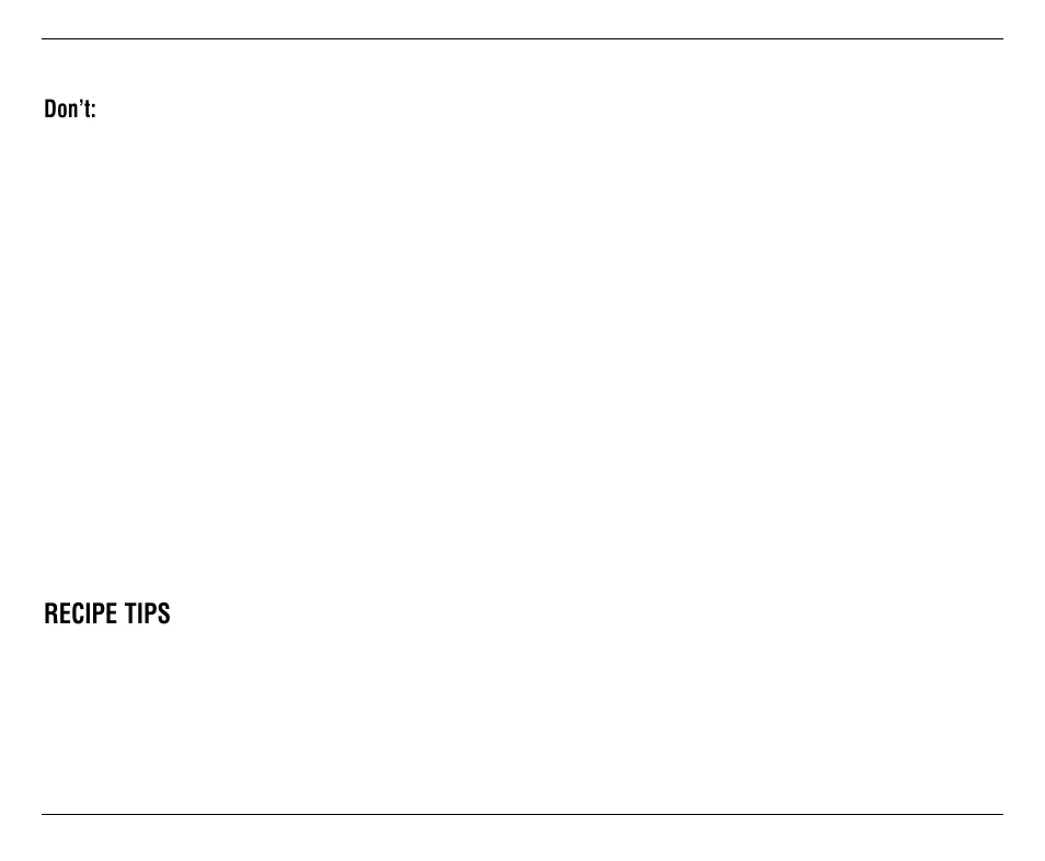 Recipe tips, Don’t | Cuisinart CBT-500 User Manual | Page 8 / 21