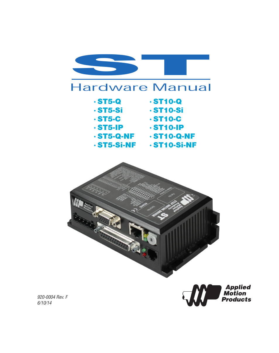 Applied Motion ST10-C-CE User Manual | 52 pages
