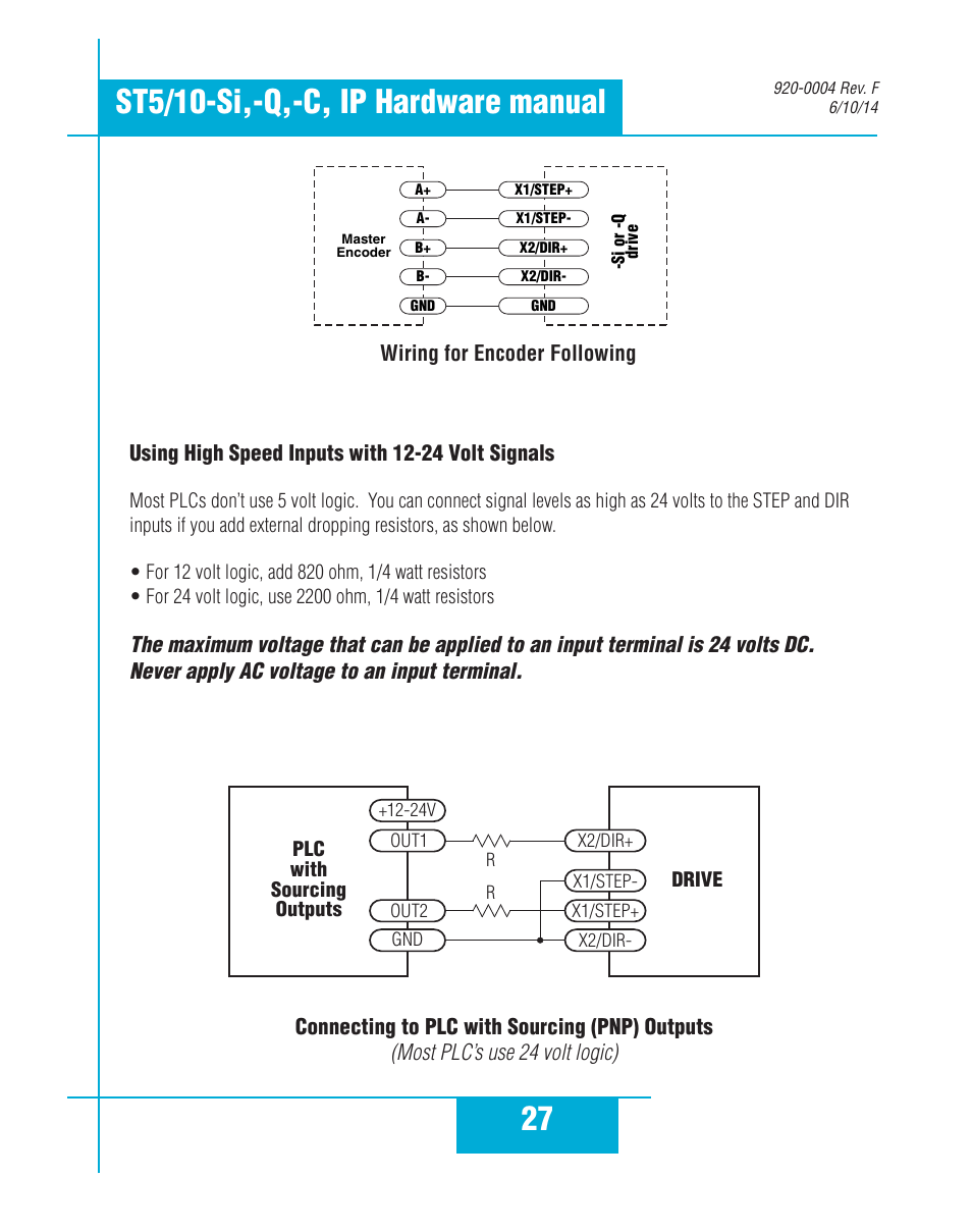 Applied Motion ST10-C-CE User Manual | Page 27 / 52