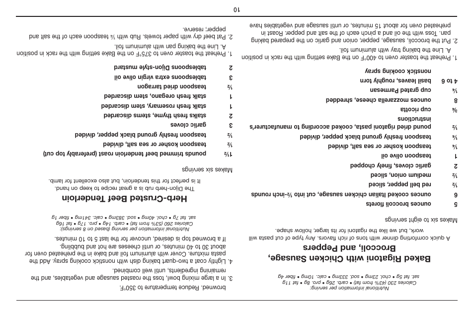 Herb-crusted beef tenderloin | Cuisinart CUSTOM CLASSIC TOB-40 User Manual | Page 15 / 25