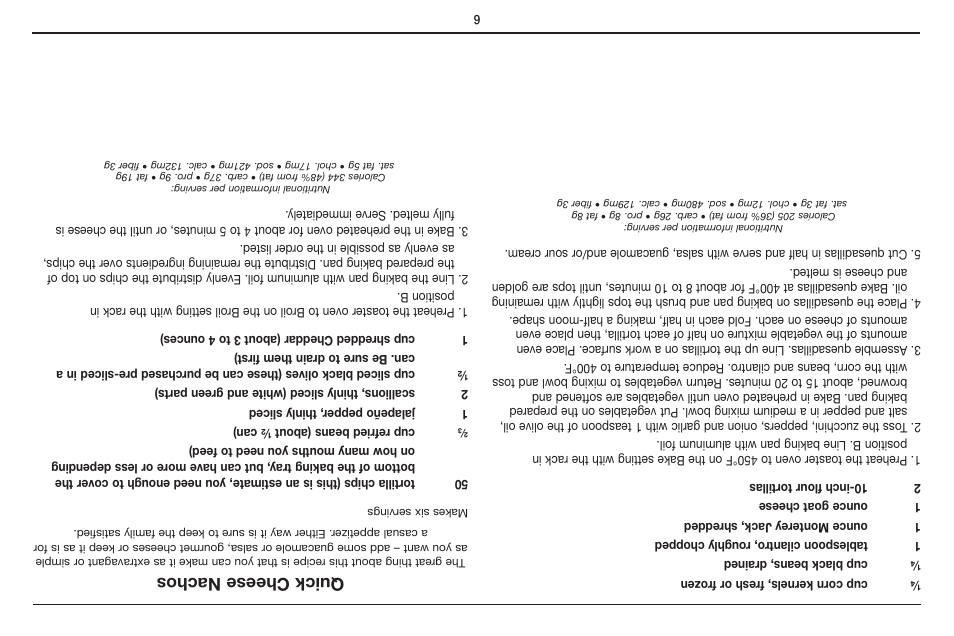 Quick cheese nachos | Cuisinart CUSTOM CLASSIC TOB-40 User Manual | Page 19 / 25