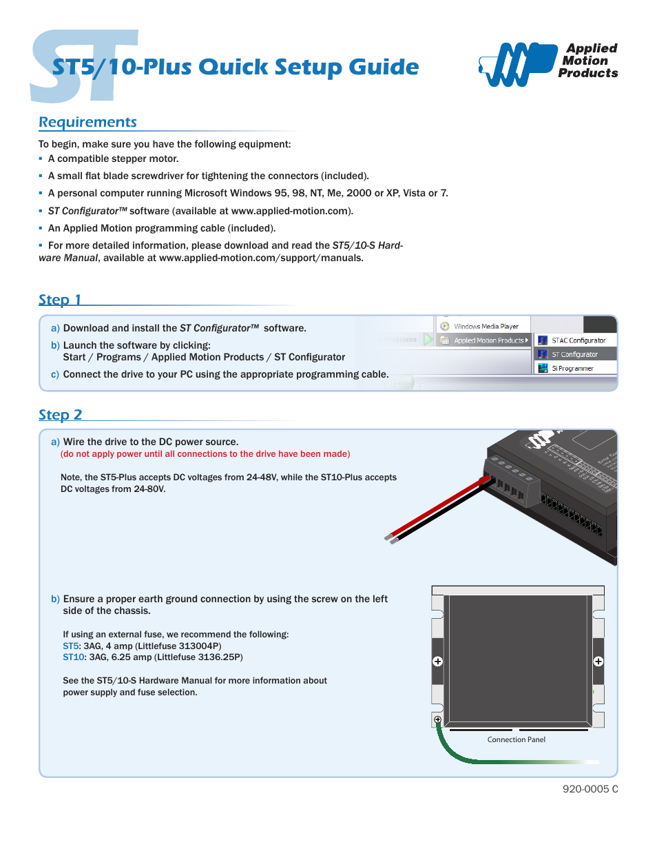 Applied Motion ST10-Plus User Manual | 2 pages