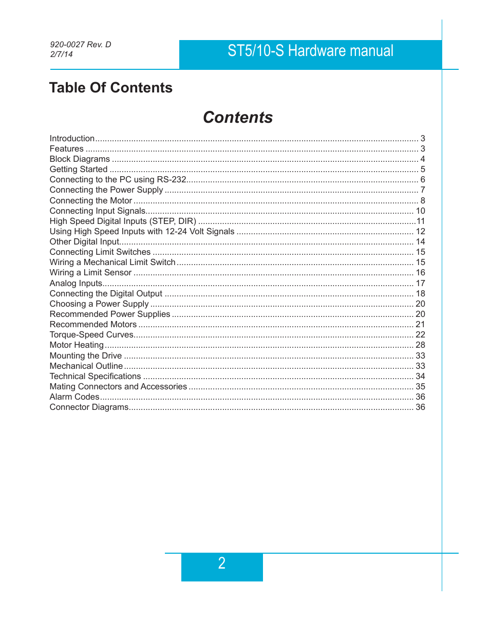 Applied Motion ST10-Plus User Manual | Page 2 / 36