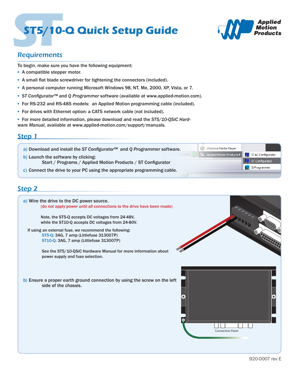 Applied Motion ST10-Q-EE User Manual | 2 pages