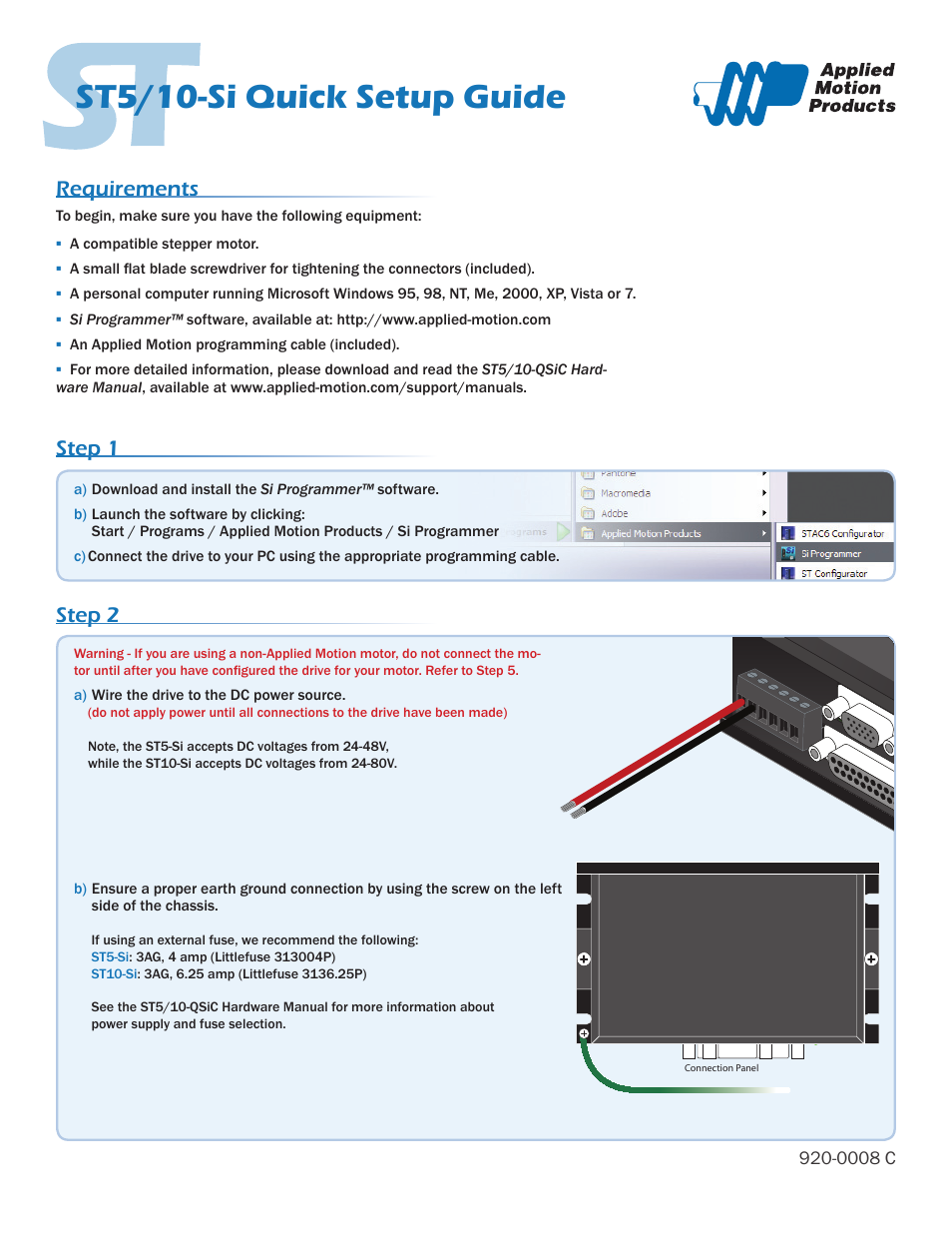 Applied Motion ST10-Si-NE User Manual | 2 pages