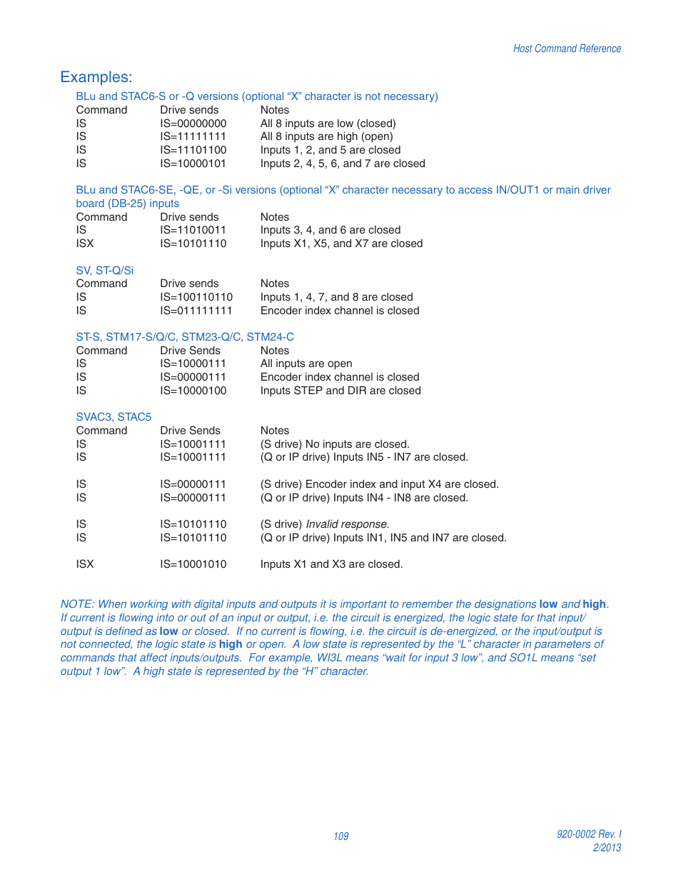 Examples | Applied Motion RS-232 User Manual | Page 109 / 320