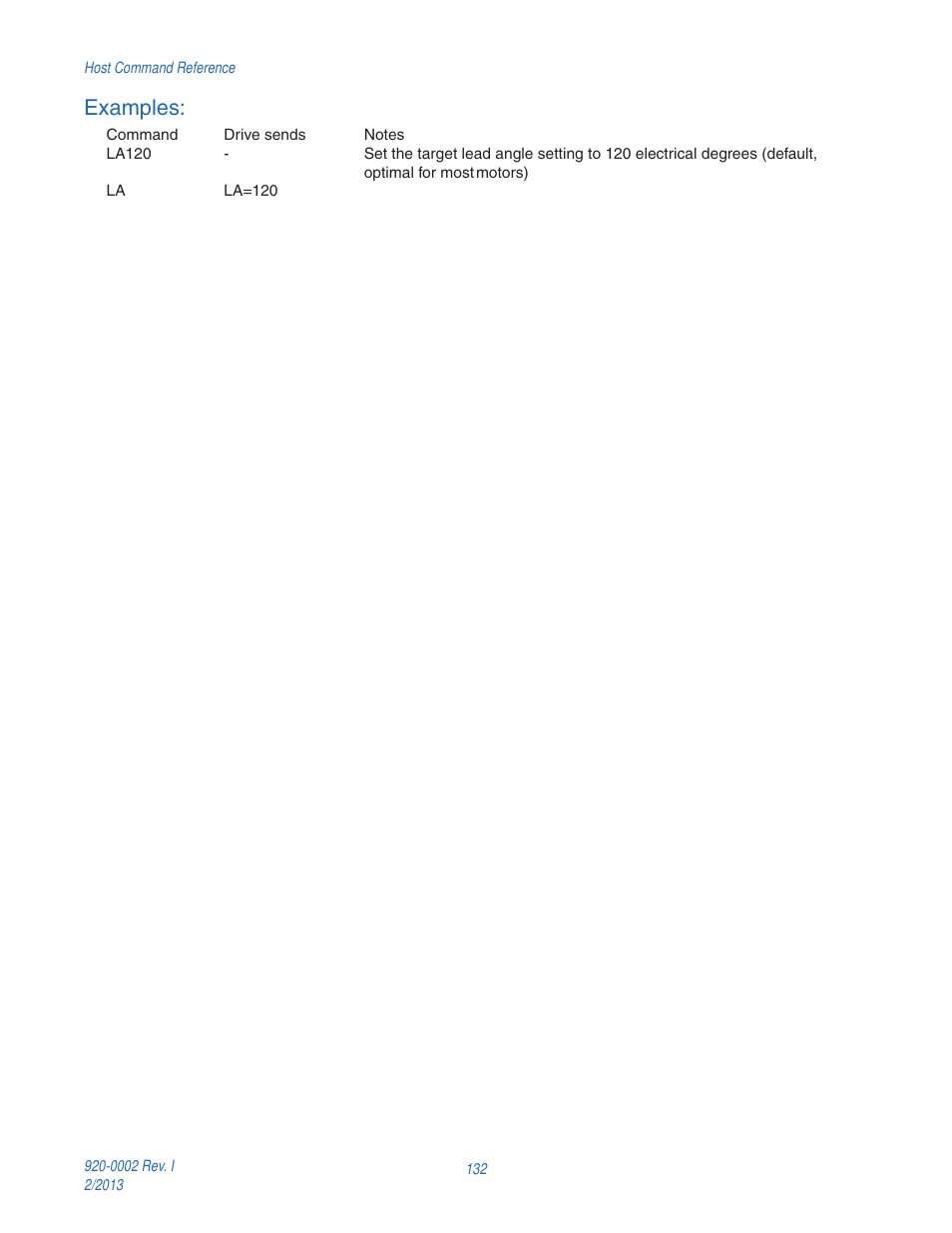 Examples | Applied Motion RS-232 User Manual | Page 132 / 320