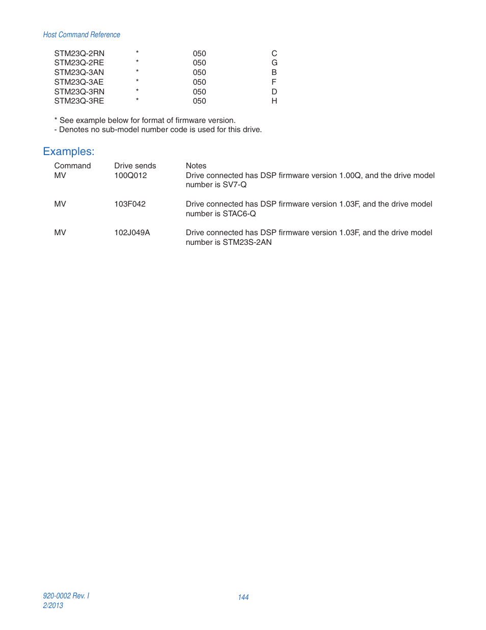 Examples | Applied Motion RS-232 User Manual | Page 144 / 320