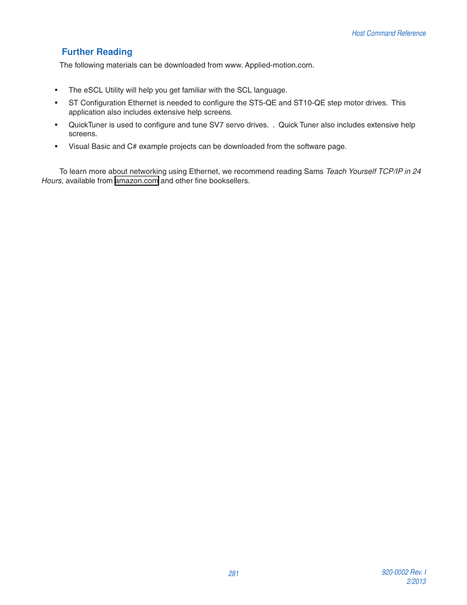 Applied Motion RS-232 User Manual | Page 281 / 320