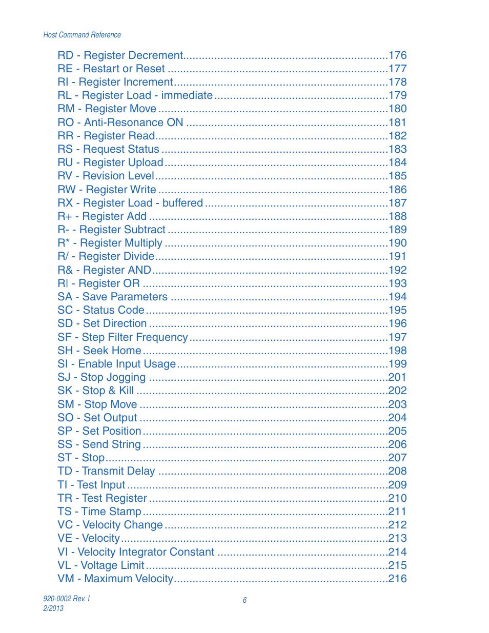Applied Motion RS-232 User Manual | Page 6 / 320