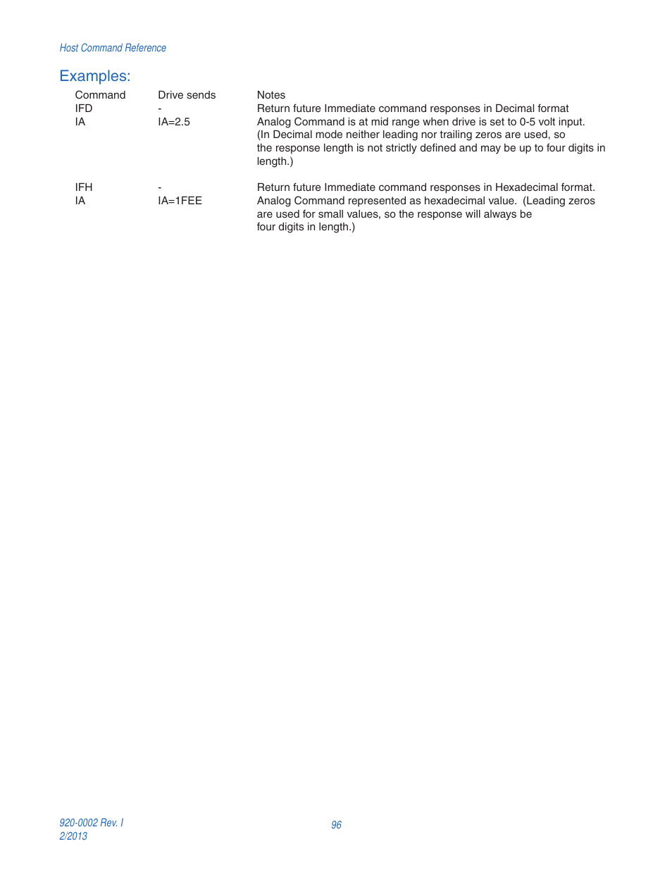 Examples | Applied Motion RS-232 User Manual | Page 96 / 320
