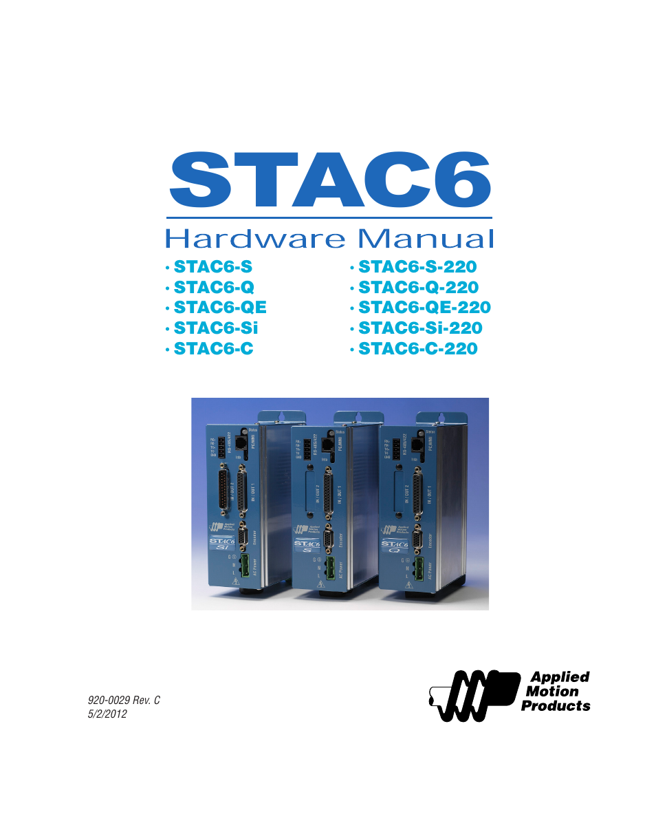 Applied Motion STAC6-C User Manual | 57 pages