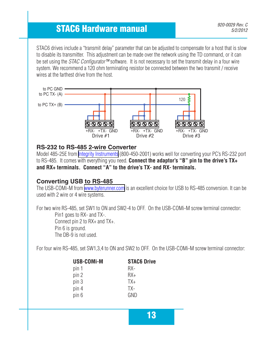 13 stac6 hardware manual | Applied Motion STAC6-C User Manual | Page 13 / 57