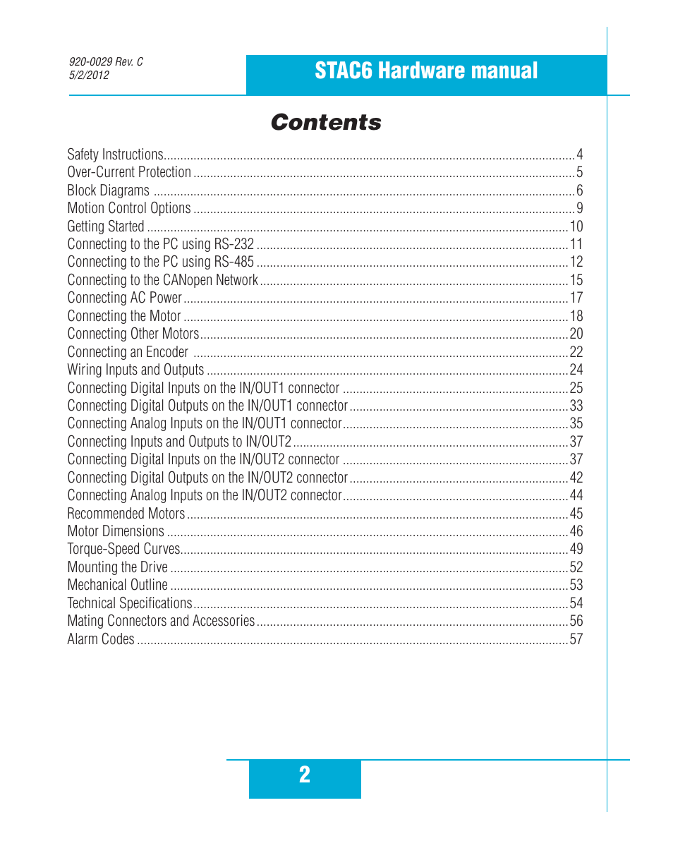 Applied Motion STAC6-C User Manual | Page 2 / 57