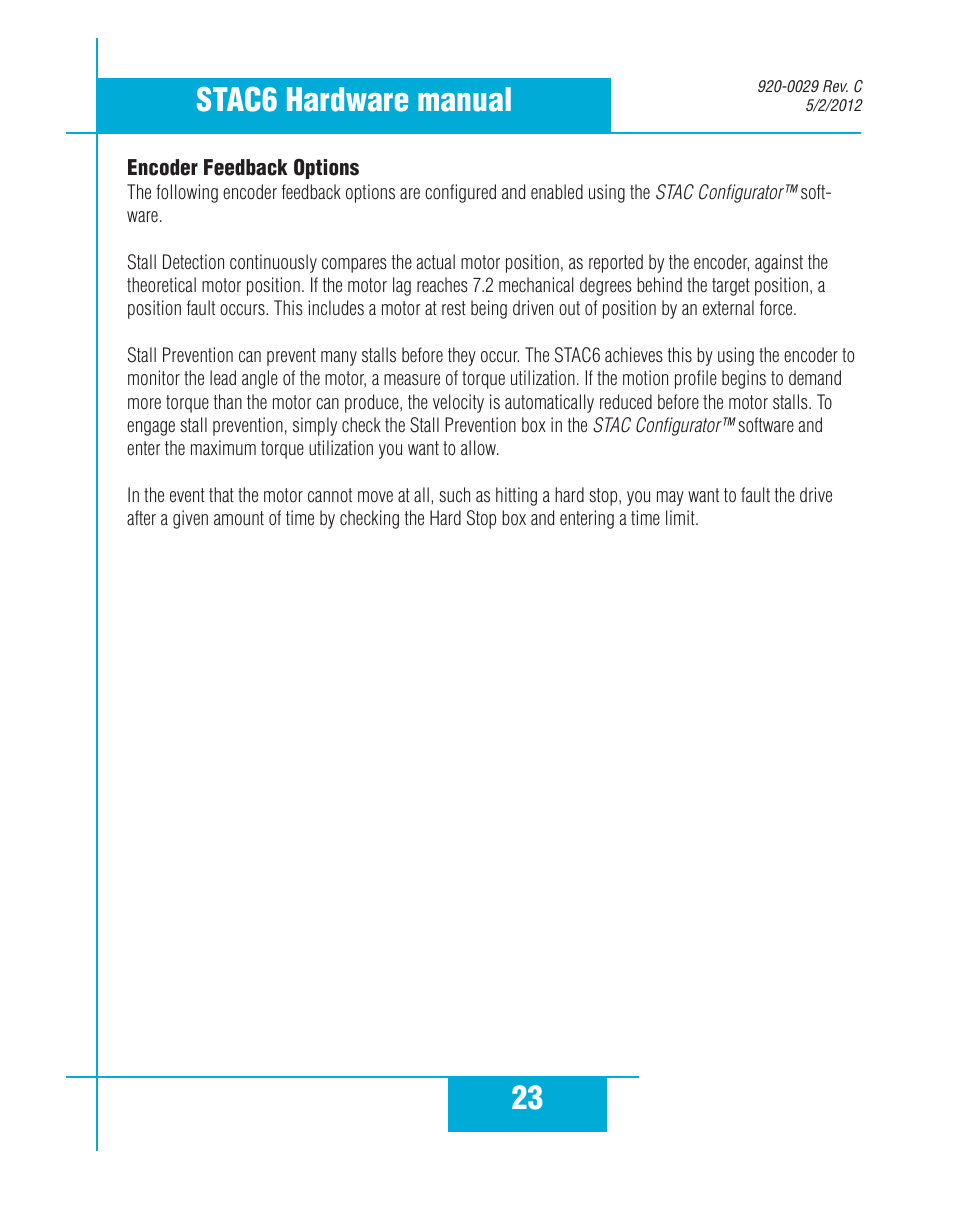 23 stac6 hardware manual | Applied Motion STAC6-C User Manual | Page 23 / 57