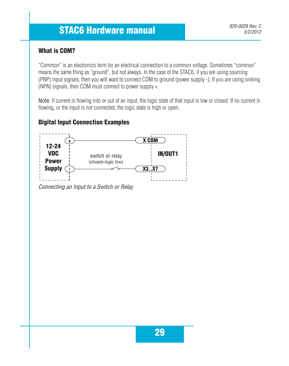 29 stac6 hardware manual | Applied Motion STAC6-C User Manual | Page 29 / 57