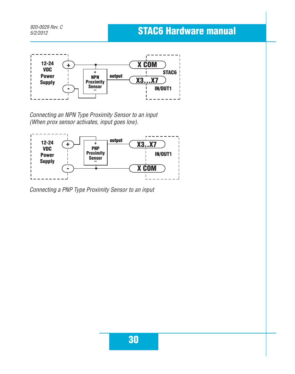 30 stac6 hardware manual, X3...x7 x com, X3..x7 | X com | Applied Motion STAC6-C User Manual | Page 30 / 57