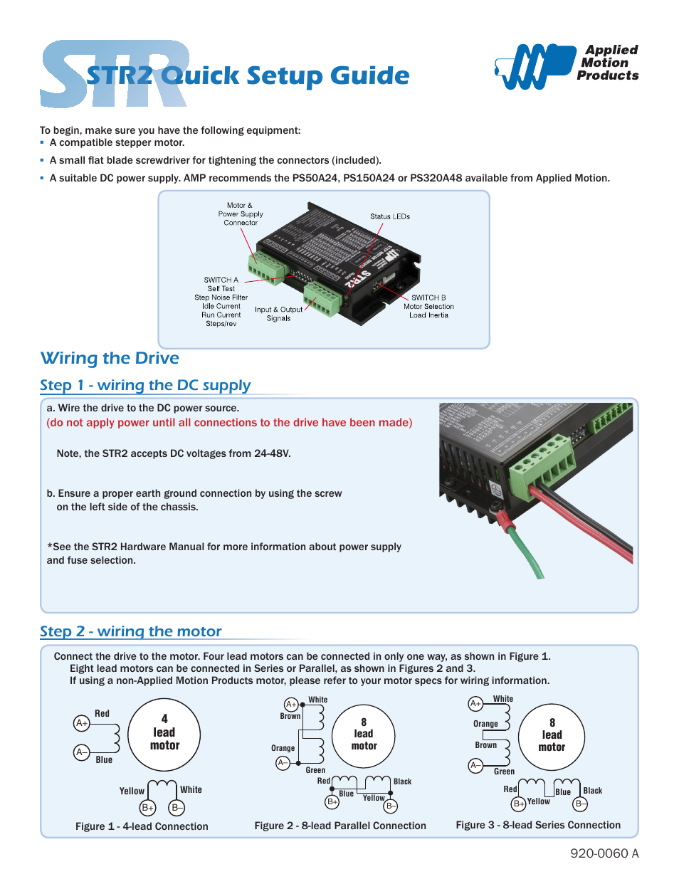 Applied Motion STR2 User Manual | 2 pages