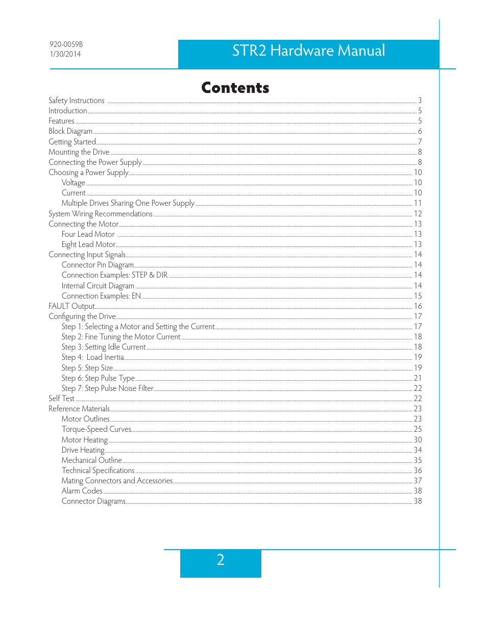 Applied Motion STR2 User Manual | Page 2 / 38