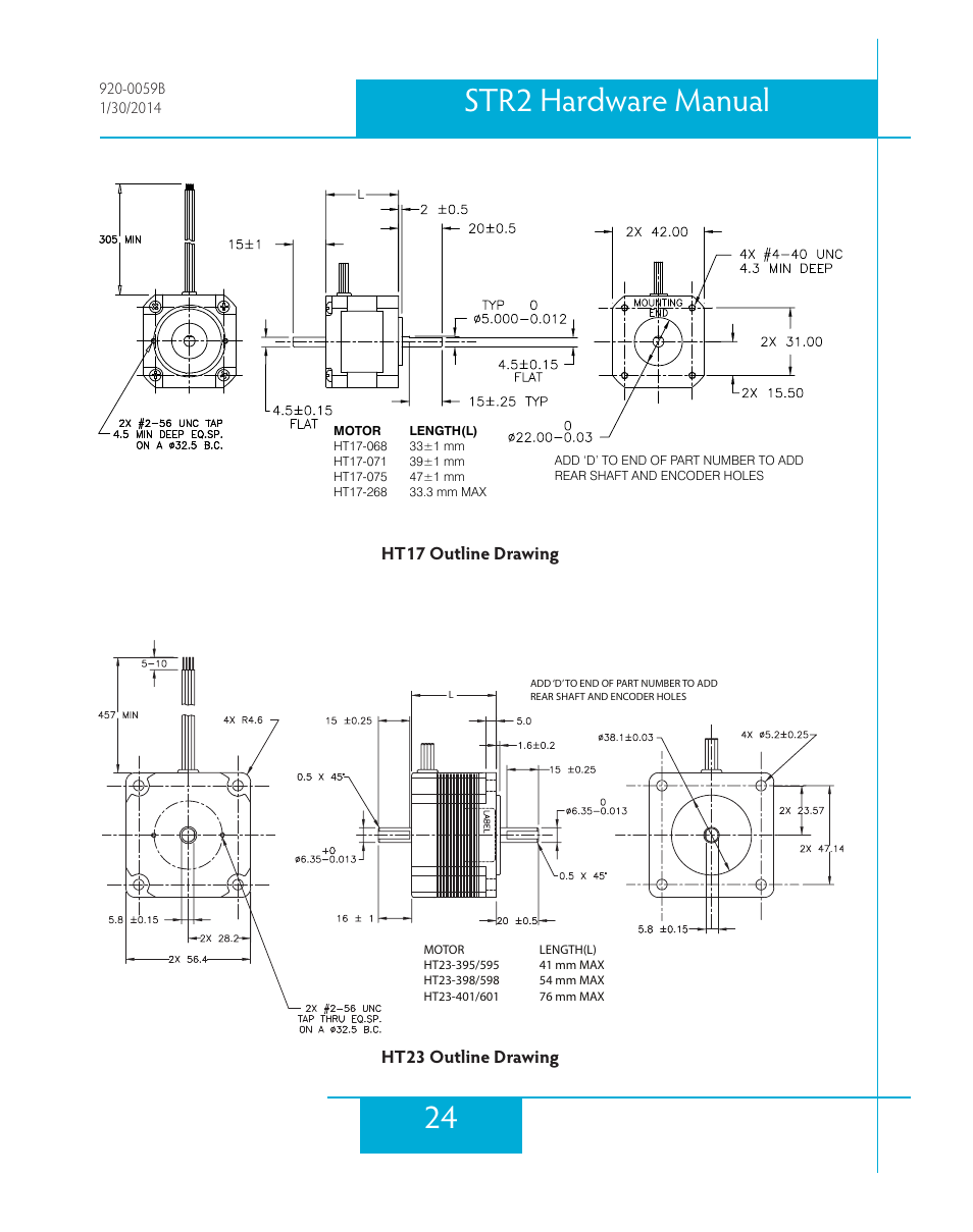 24 str2 hardware manual | Applied Motion STR2 User Manual | Page 24 / 38