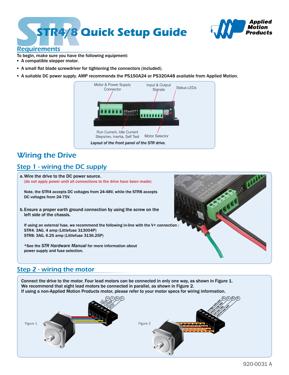 Applied Motion STR4 User Manual | 2 pages