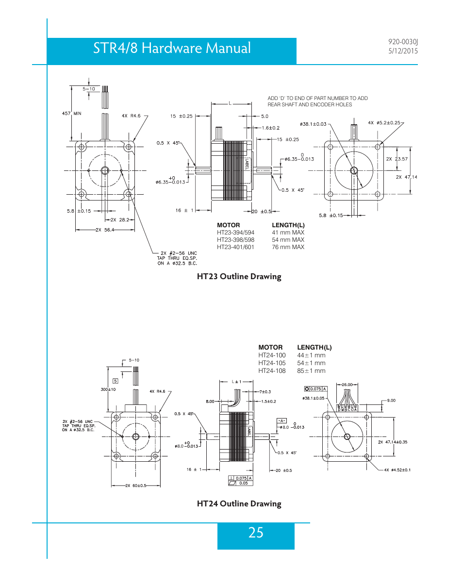 25 str4/8 hardware manual | Applied Motion STR4 User Manual | Page 25 / 46