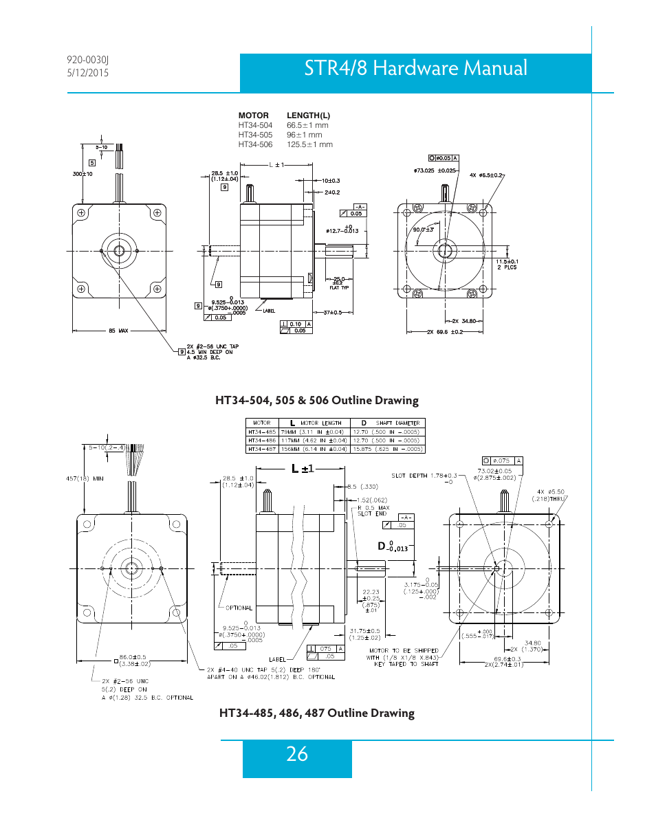 26 str4/8 hardware manual | Applied Motion STR4 User Manual | Page 26 / 46