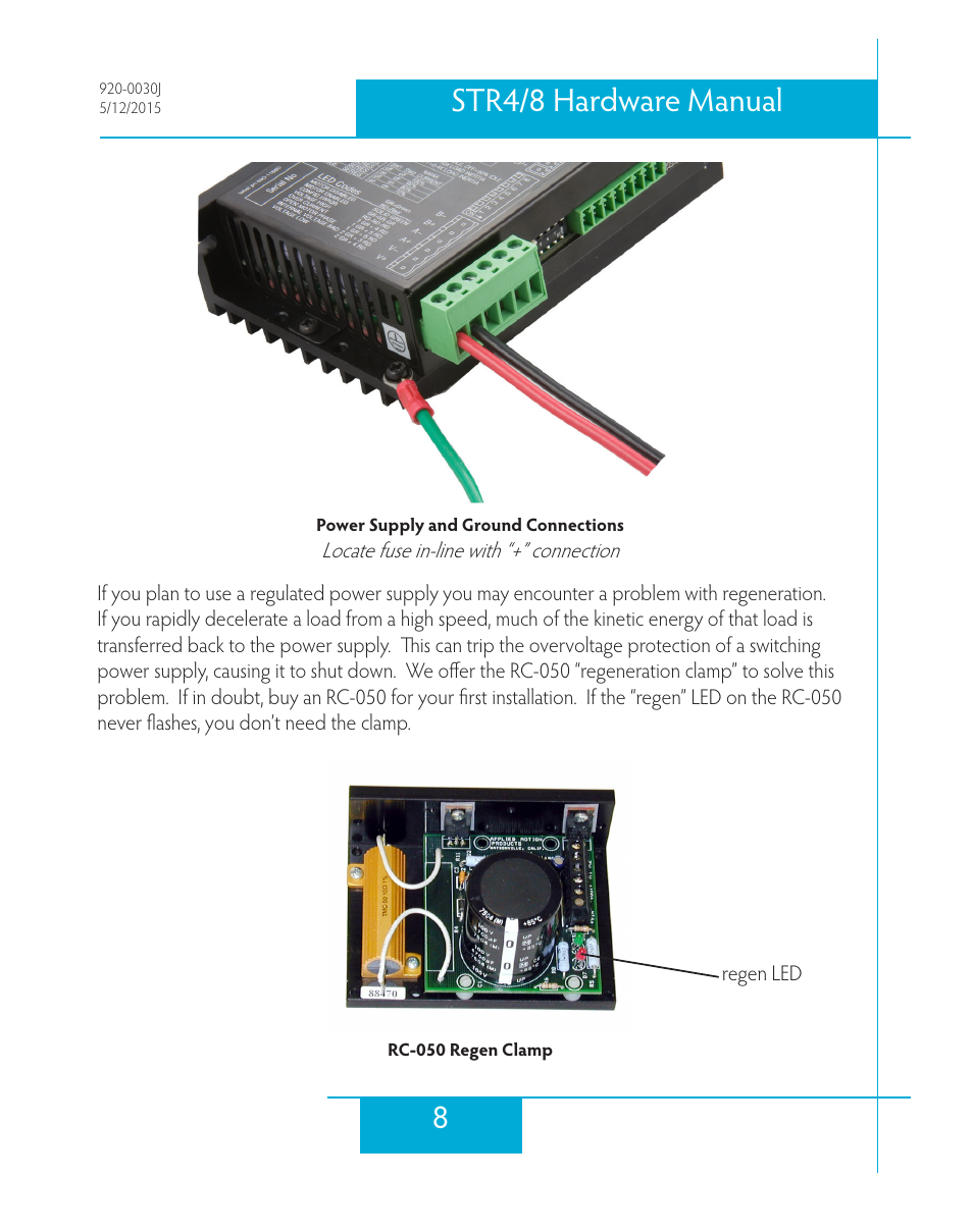 8str4/8 hardware manual | Applied Motion STR4 User Manual | Page 8 / 46