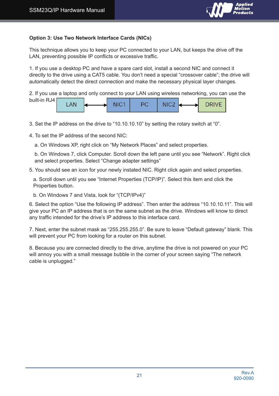 Applied Motion SSM23IP-2EG User Manual | Page 21 / 33