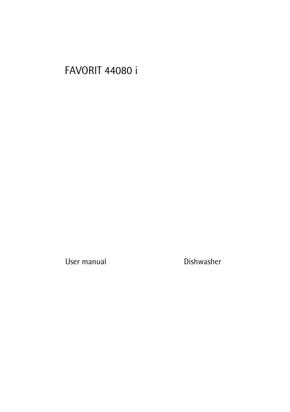 Electrolux FAVORIT 44080 i User Manual | 40 pages