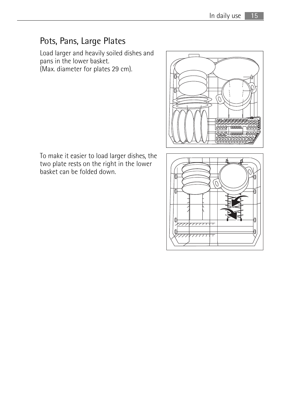 Pots, pans, large plates | Electrolux FAVORIT 44080 i User Manual | Page 15 / 40