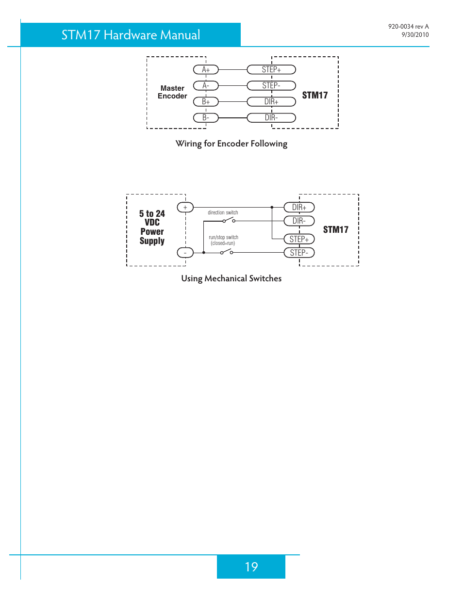 19 stm17 hardware manual | Applied Motion STM17C-3CE User Manual | Page 19 / 31