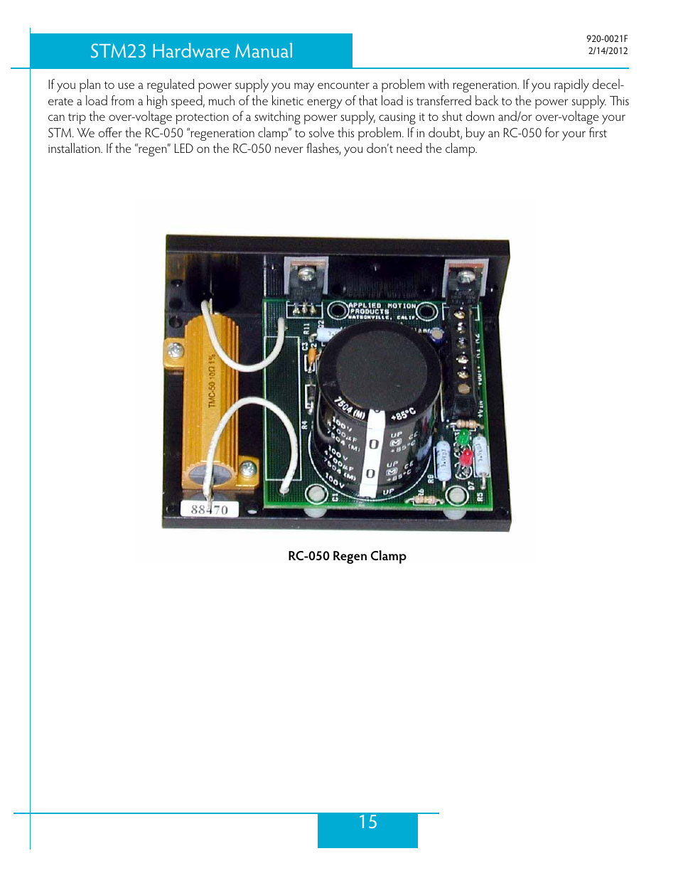 15 stm23 hardware manual | Applied Motion STM23C-3CE User Manual | Page 15 / 48