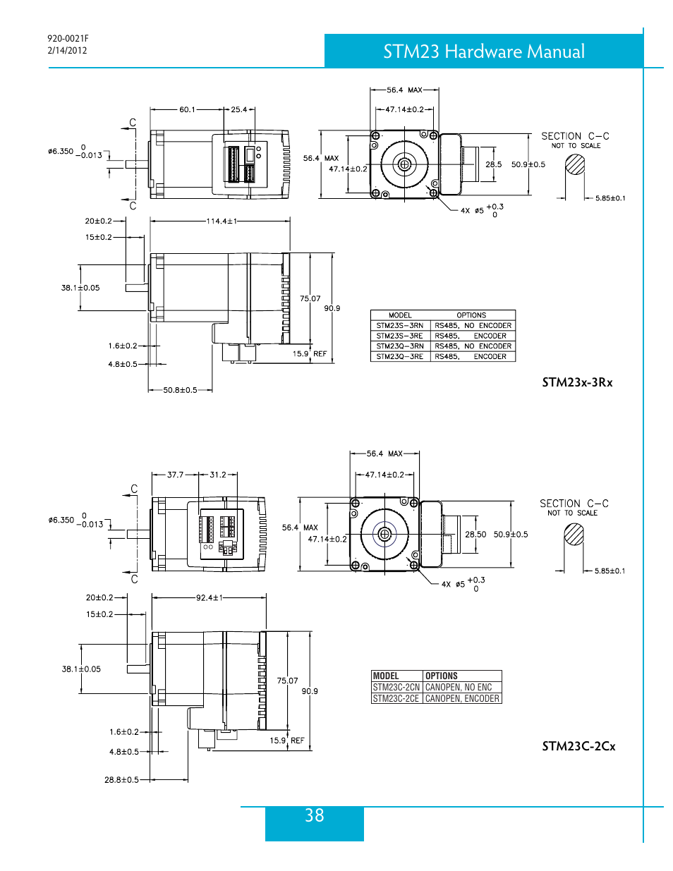 38 stm23 hardware manual | Applied Motion STM23C-3CE User Manual | Page 38 / 48