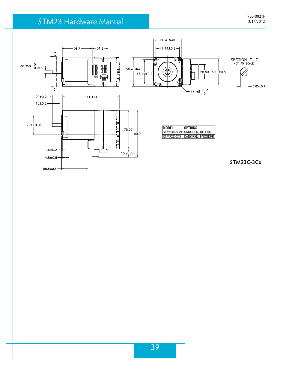 39 stm23 hardware manual | Applied Motion STM23C-3CE User Manual | Page 39 / 48