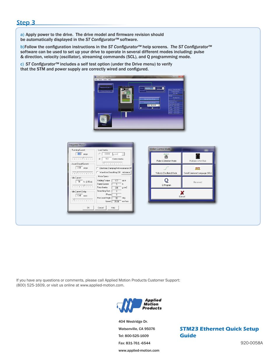 Step 3 | Applied Motion STM23IP-2EE User Manual | Page 2 / 2